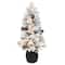 3.5ft. Pre-Lit Flocked Artificial Christmas Tree, Clear Lights